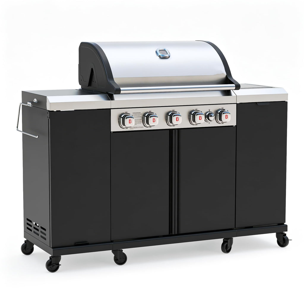 Stainless 5 Burner Gas Grill Island