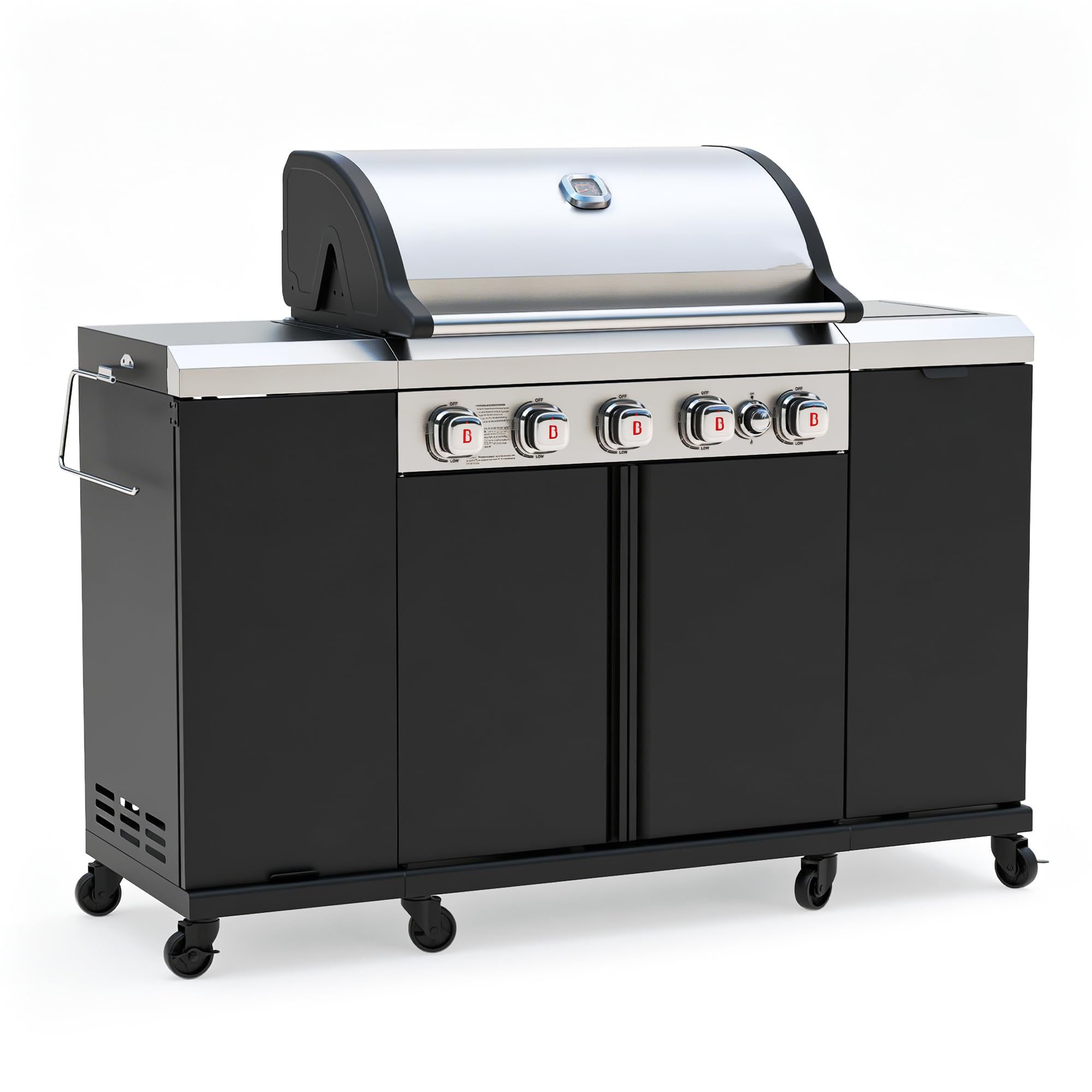 Stainless 5 Burner Gas Grill Island