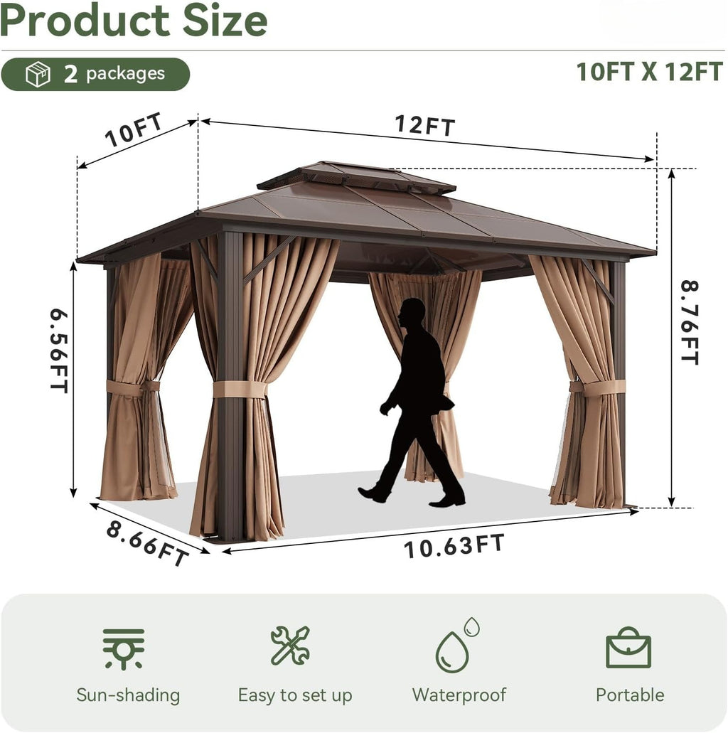 Metal Polycarbonate Roof Gazebo