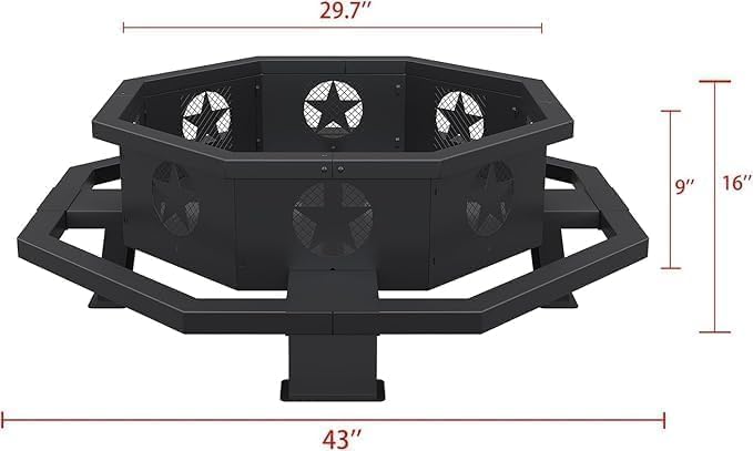 Octagonal Wood Burning Fire Pit