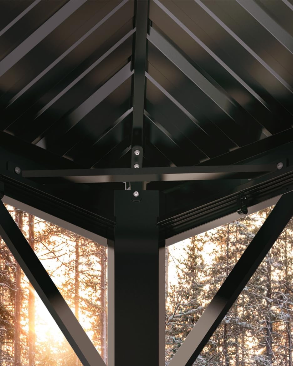 Steel Hardtop Curtain Patio Gazebo