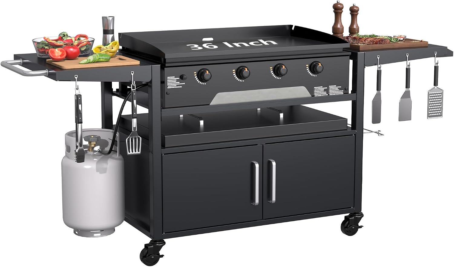 Portable Griddle BBQ Grill Stand