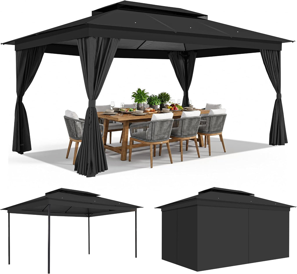 Steel Soft Top Curtain Gazebo