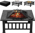 Metal Waterproof Cover Fire Pit Table