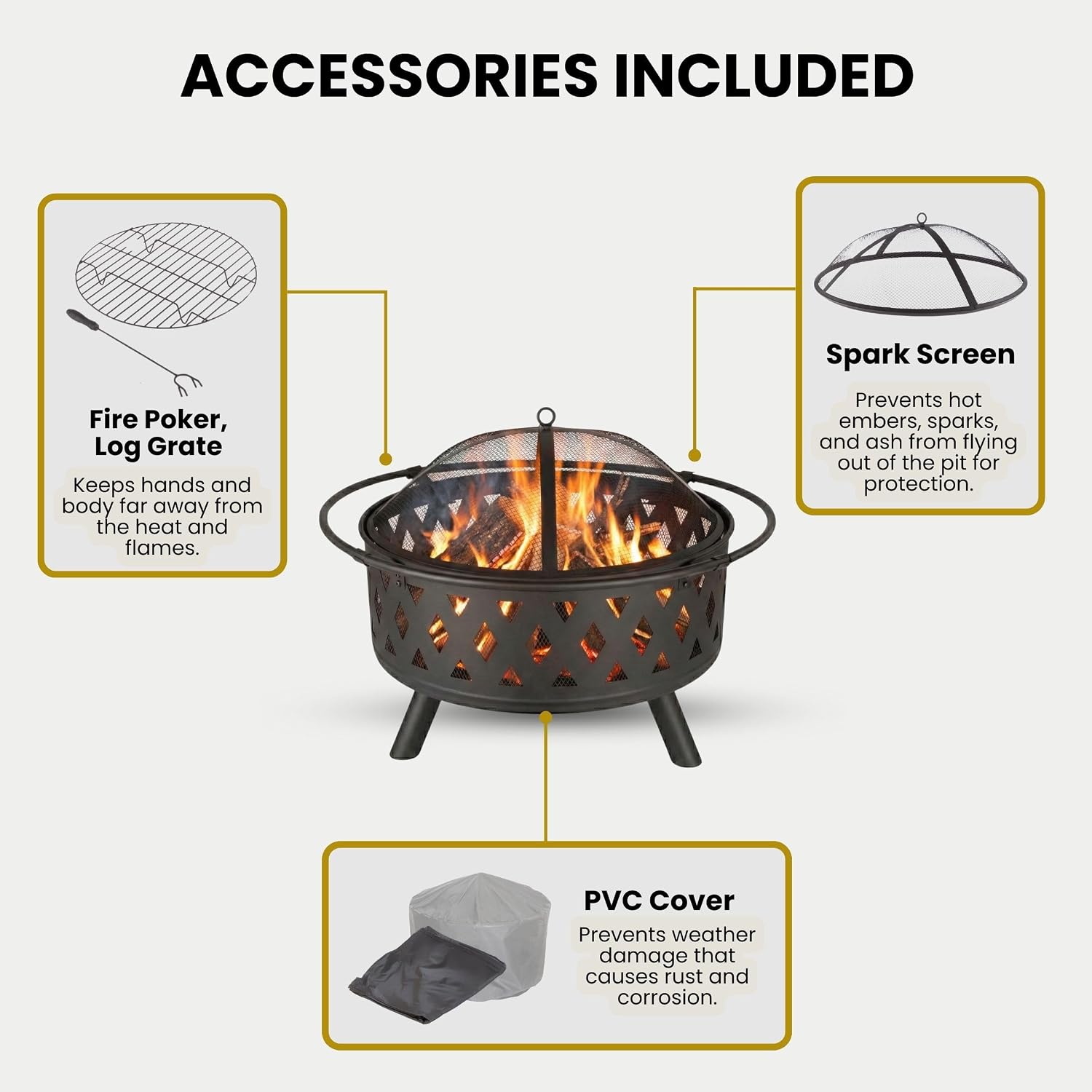 Wood Burning Screen Cover Fire Pit