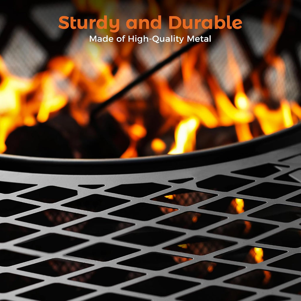 Wood Burning Patio Fire Pit Grill