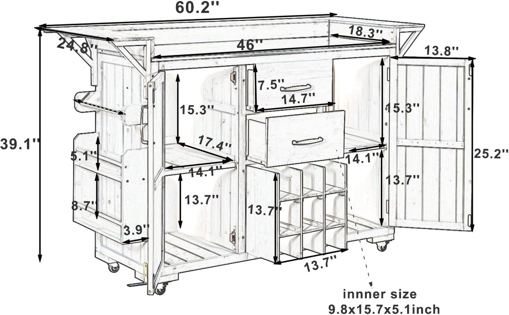 Stainless Rolling Storage Grill Cart