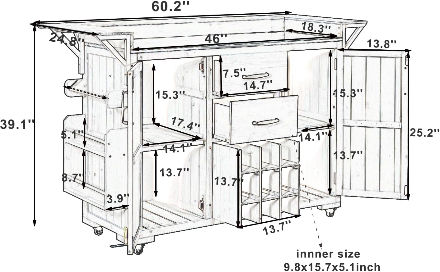 Stainless Rolling Storage Grill Cart