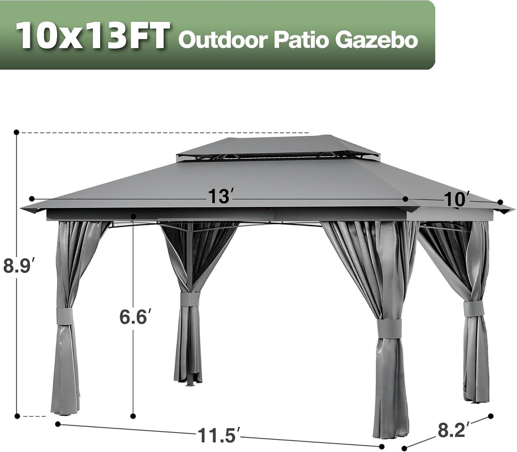 Metal Double Roof Mesh Gazebo