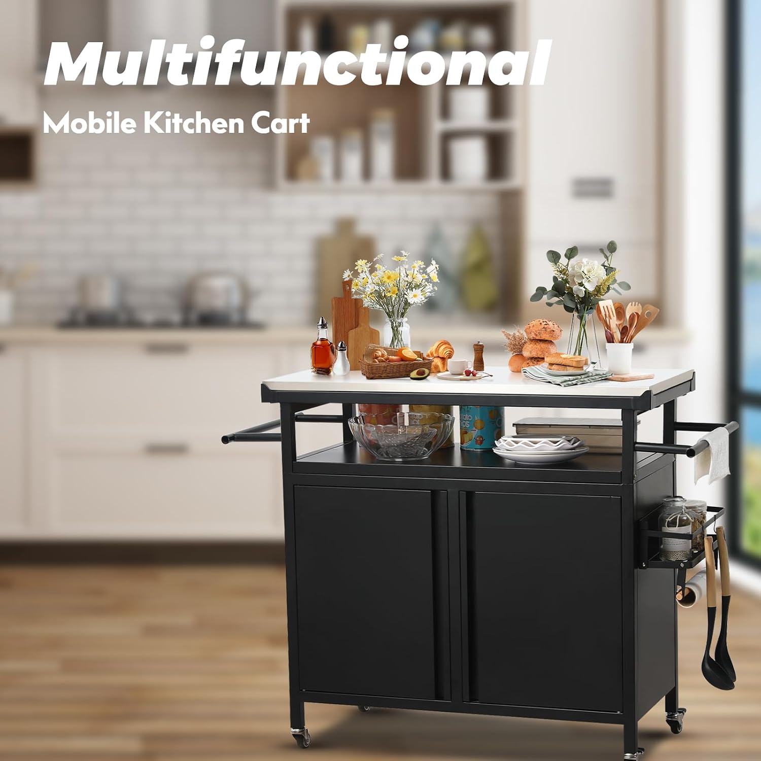 Storage Rolling Outdoor Grill Cart