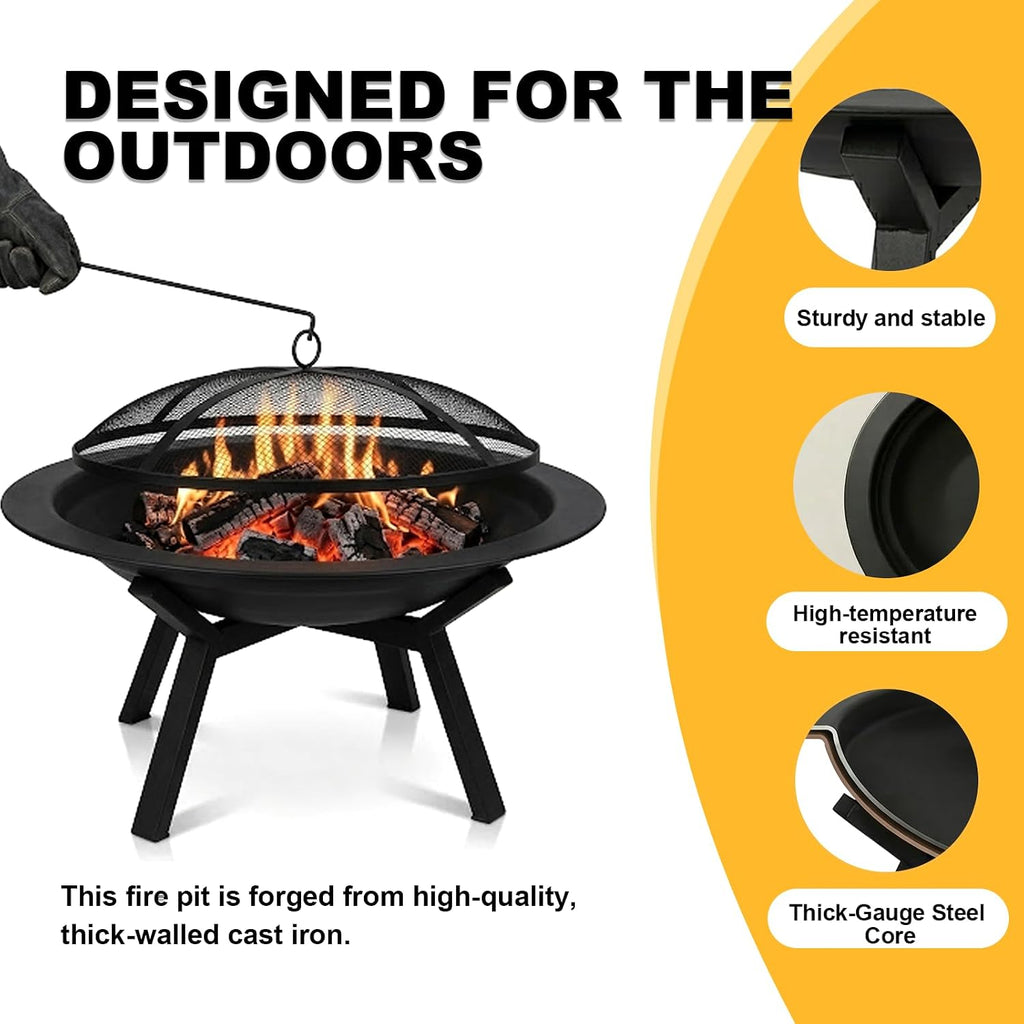 Steel Round Wood Burning Fire Pit
