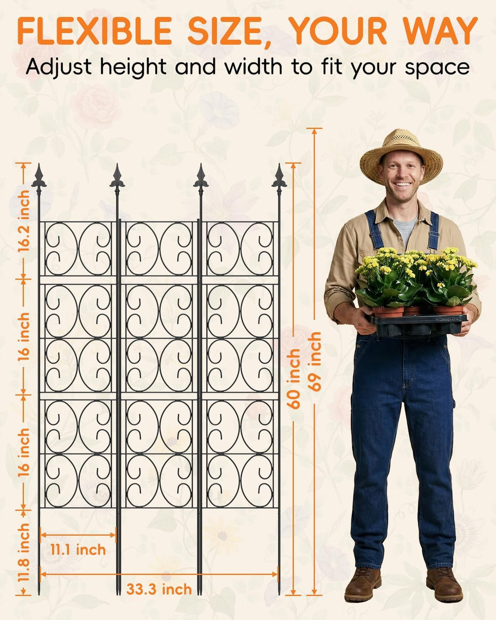 Wall Metal Privacy Plant Trellis