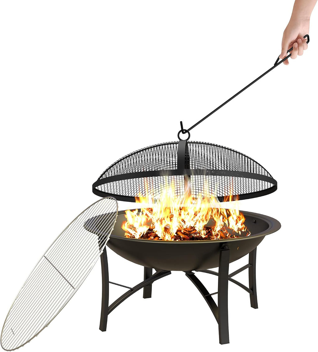 Steel Wood Burning Fire Pit Grill