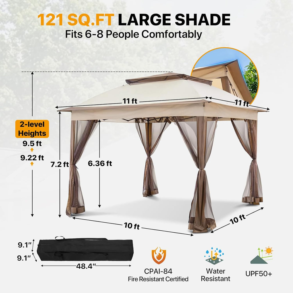 Pop Up Mesh UV Shelter Gazebo