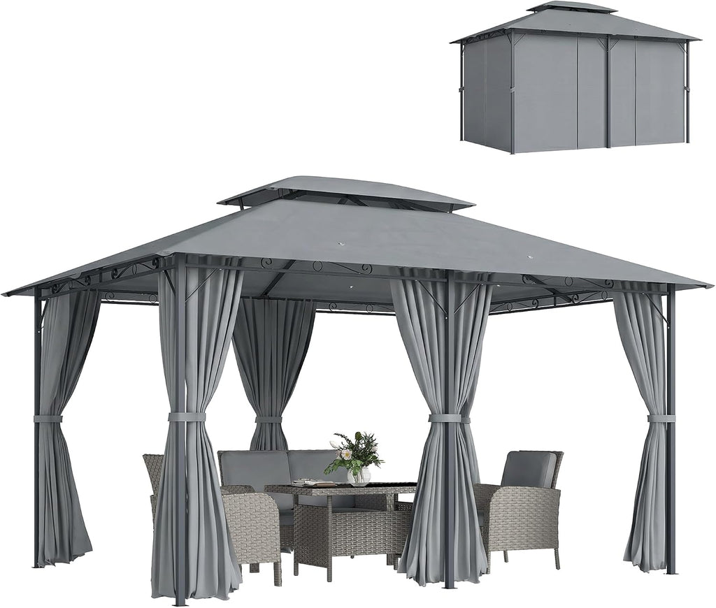 Steel Vented Curtain Patio Gazebo