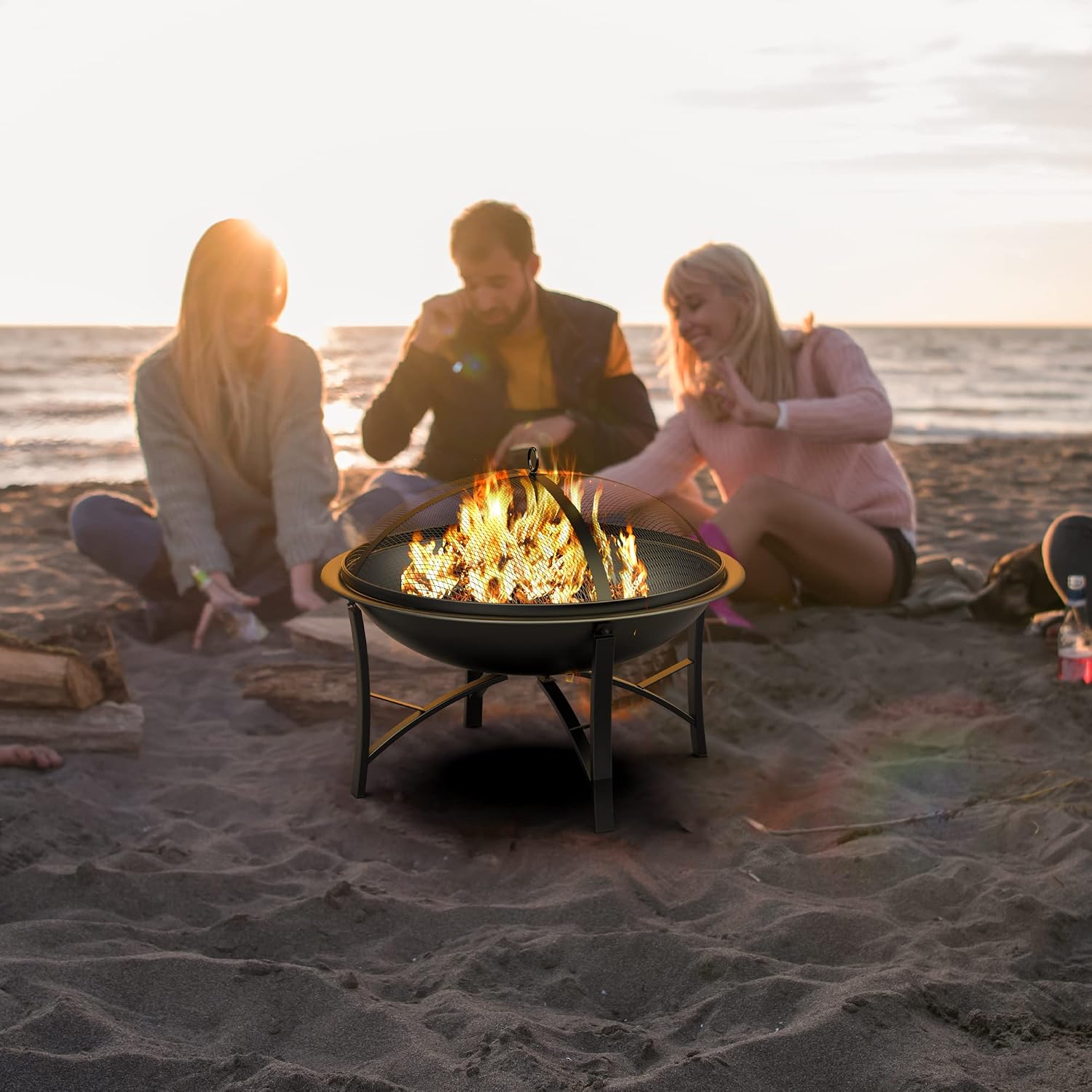 Steel Wood Burning Fire Pit Grill