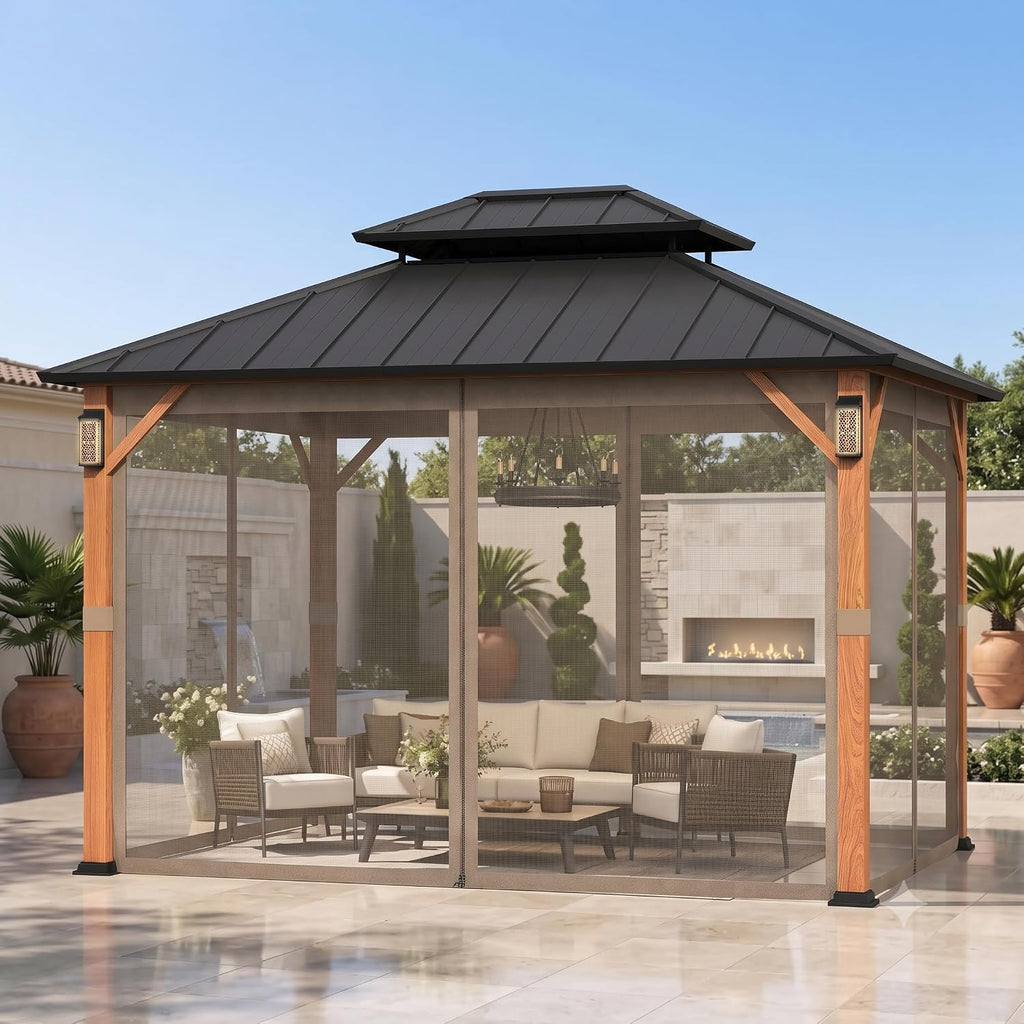 Steel Hardtop LED Patio Gazebo
