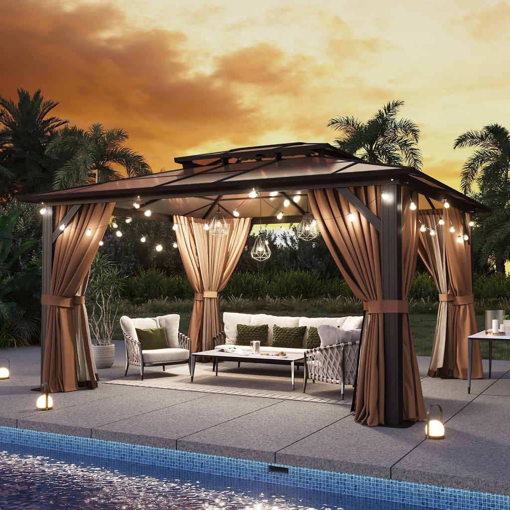 Metal Polycarbonate Roof Gazebo