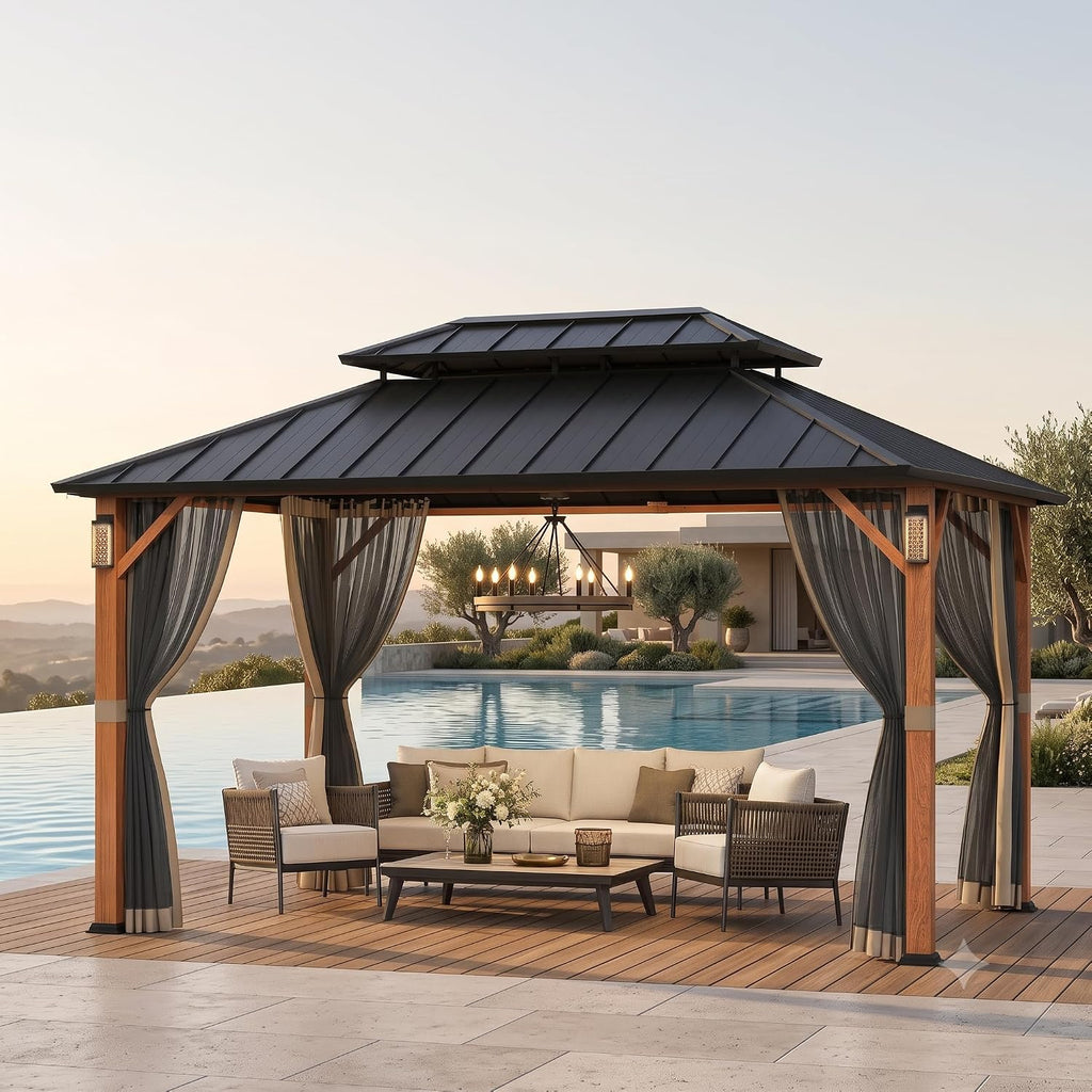 Steel Hardtop LED Patio Gazebo