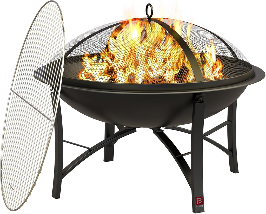 Steel Wood Burning Fire Pit Grill