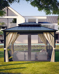 Steel Hardtop Curtain Patio Gazebo