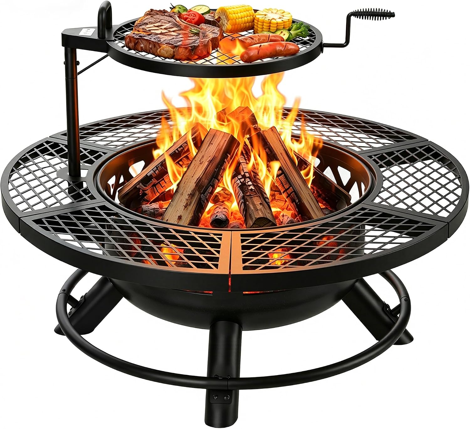Wood Burning Patio Fire Pit Grill