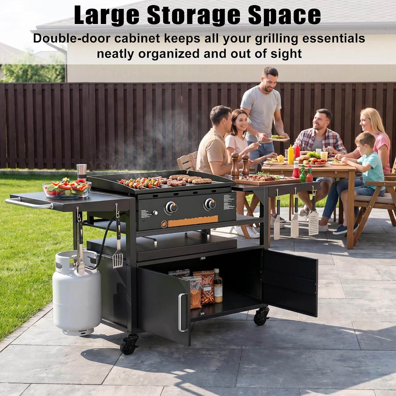 Portable Griddle BBQ Grill Stand