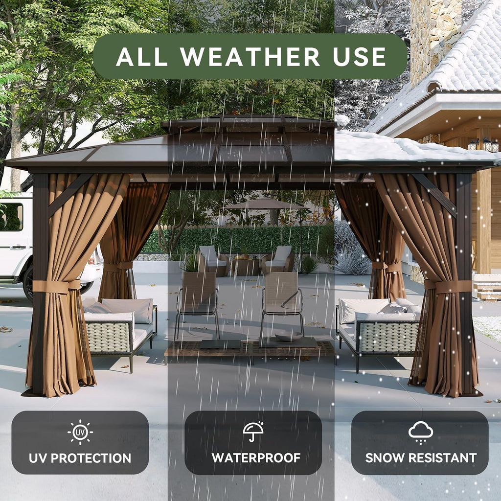 Metal Polycarbonate Roof Gazebo