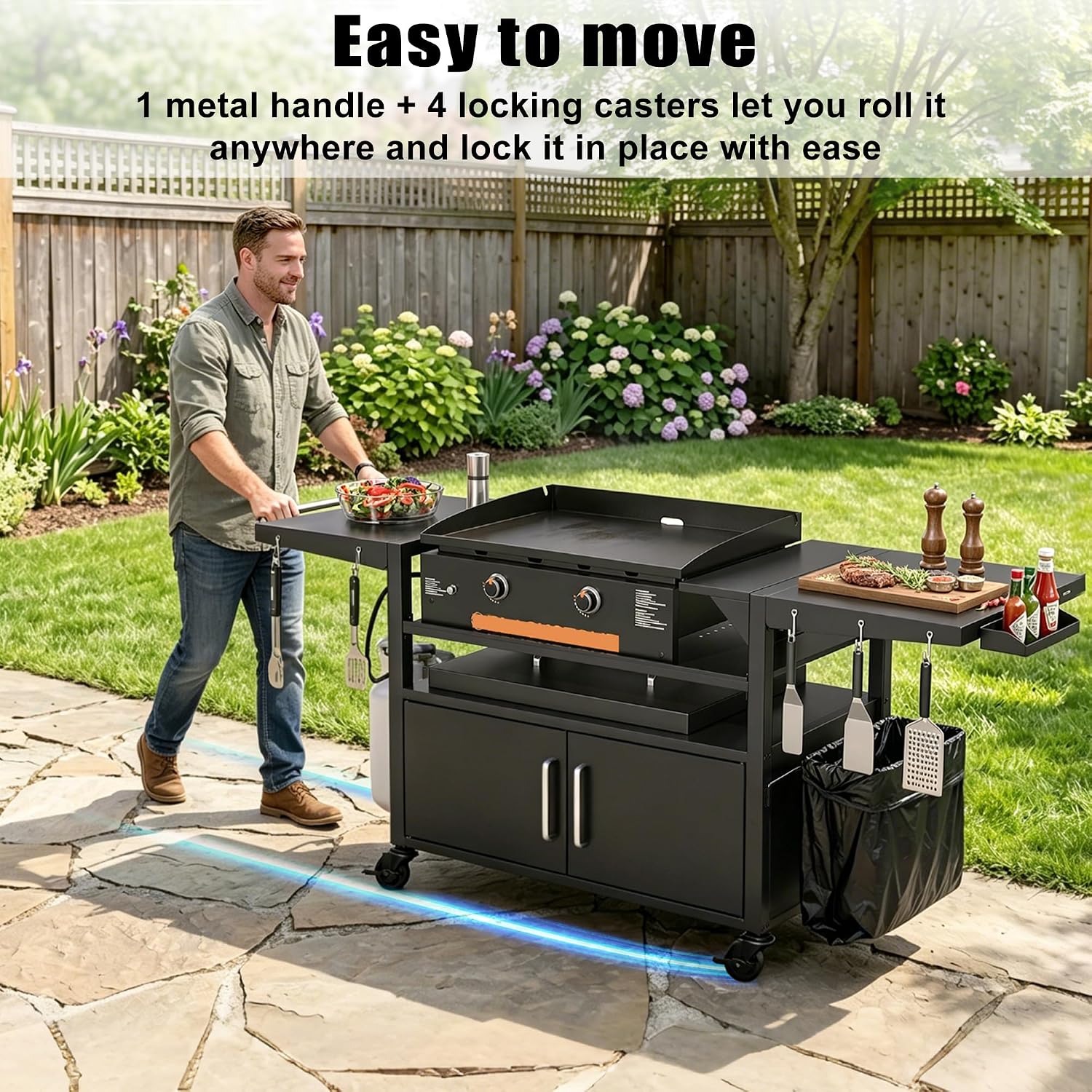 Portable Griddle BBQ Grill Stand