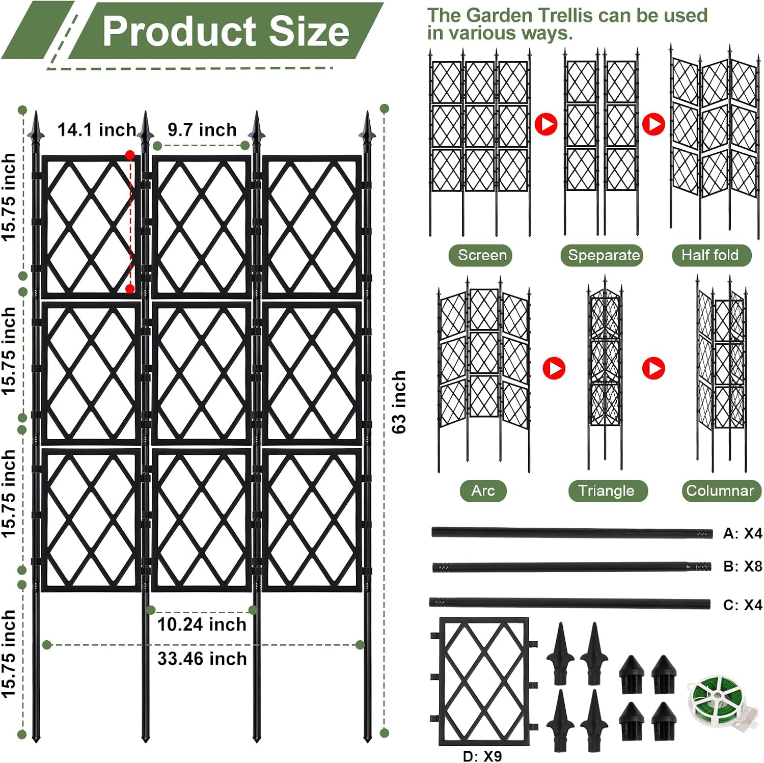 Metal Wall Lattice Plant Trellis