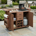Stainless Rolling Storage Grill Cart