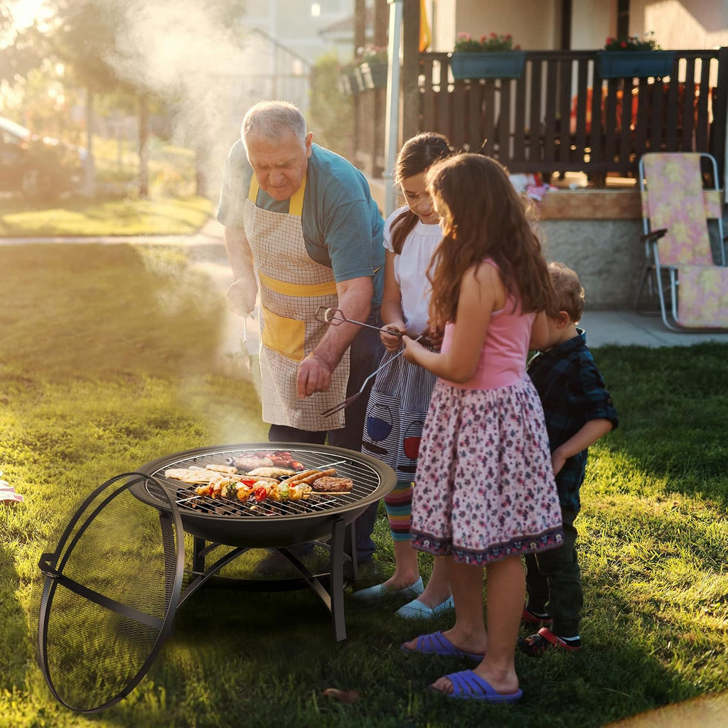 Steel Wood Burning Fire Pit Grill