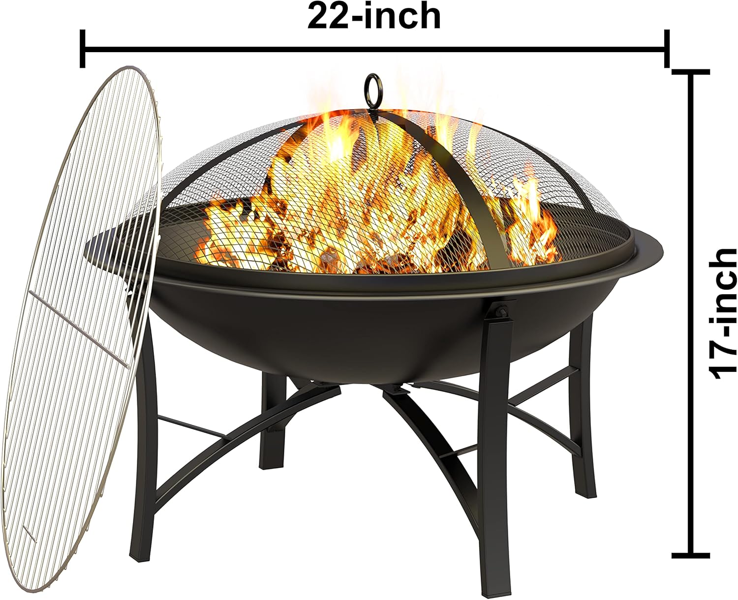 Steel Wood Burning Fire Pit Grill