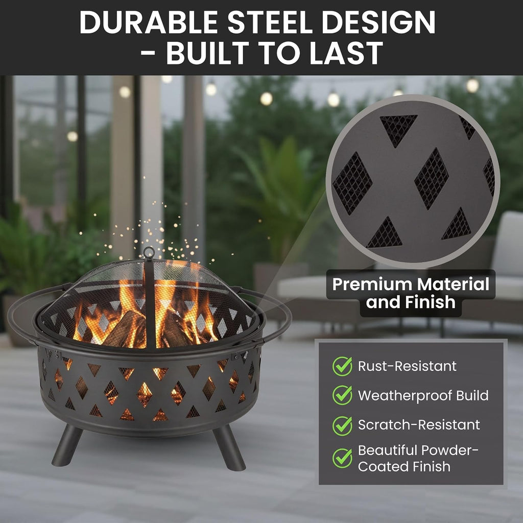 Wood Burning Screen Cover Fire Pit