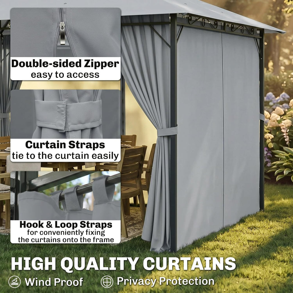 Steel Vented Curtain Patio Gazebo