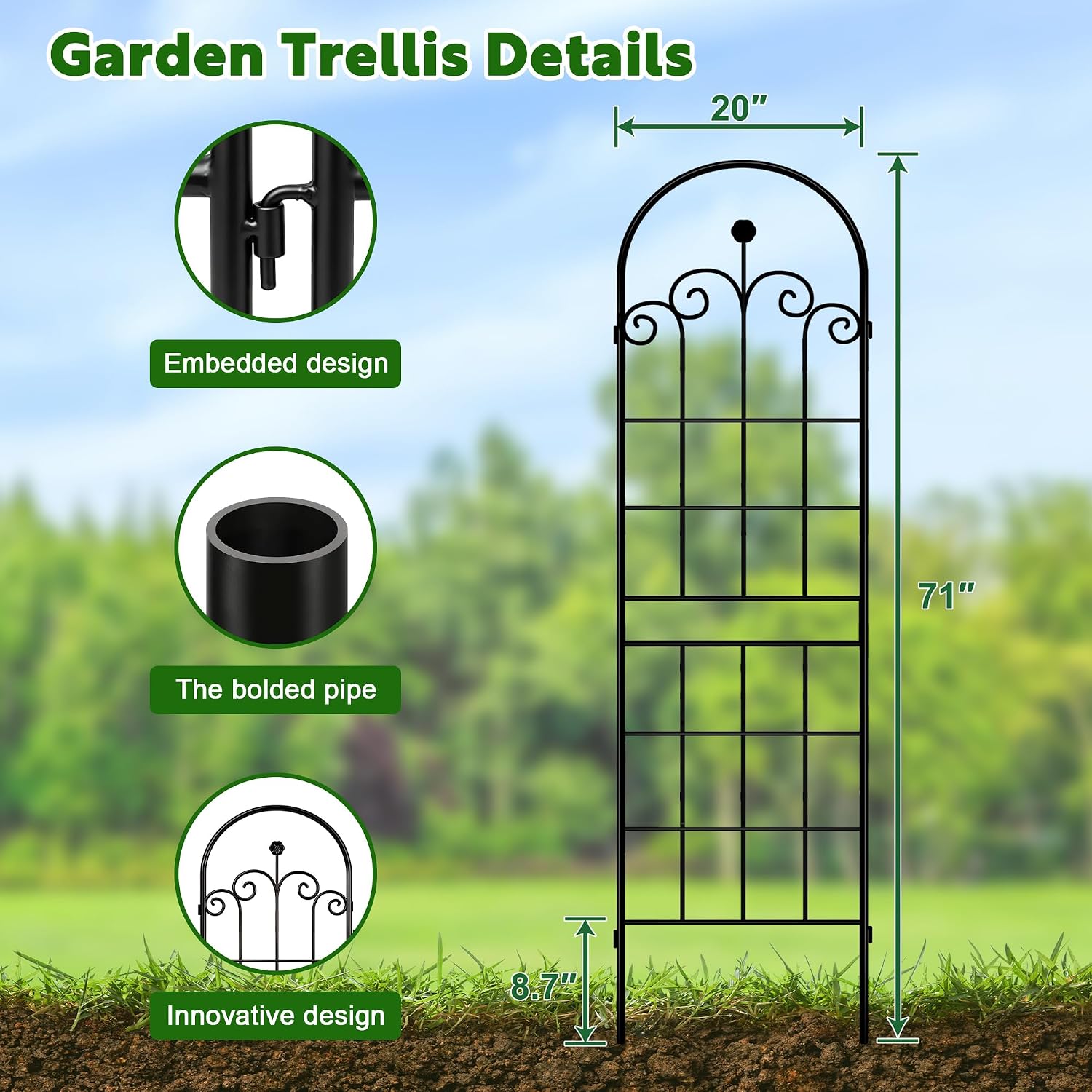 Iron Arch Weatherproof Plant Trellis