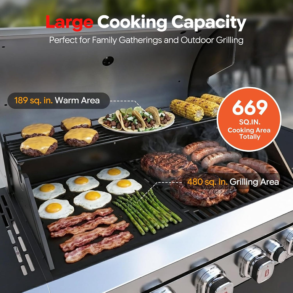 Stainless 5 Burner Gas Grill Island