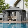 Metal Double Roof Mesh Gazebo