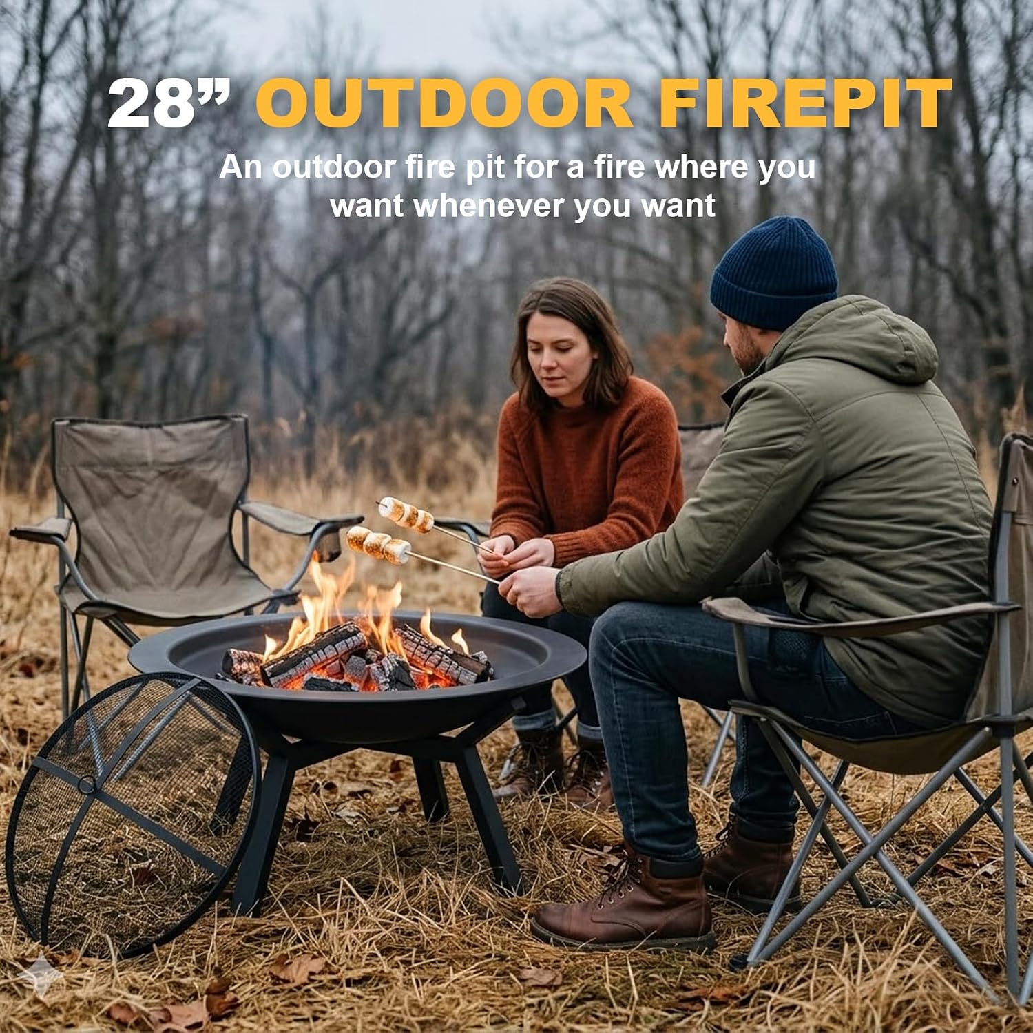 Steel Round Wood Burning Fire Pit