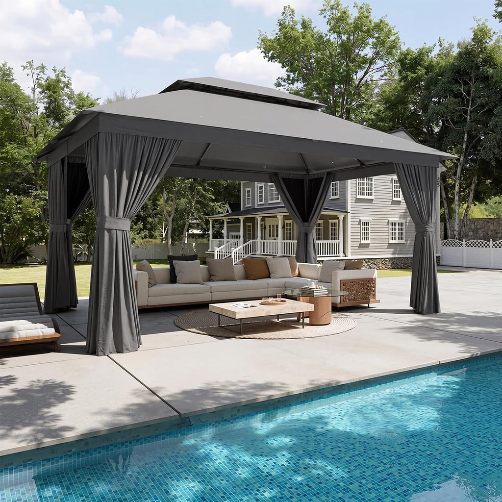 Metal Double Roof Net Gazebo