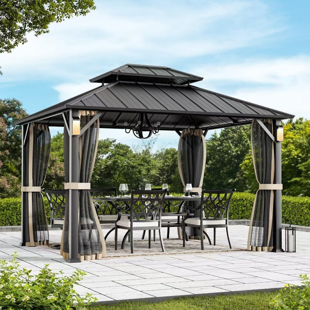 Steel LED Hardtop Patio Gazebo