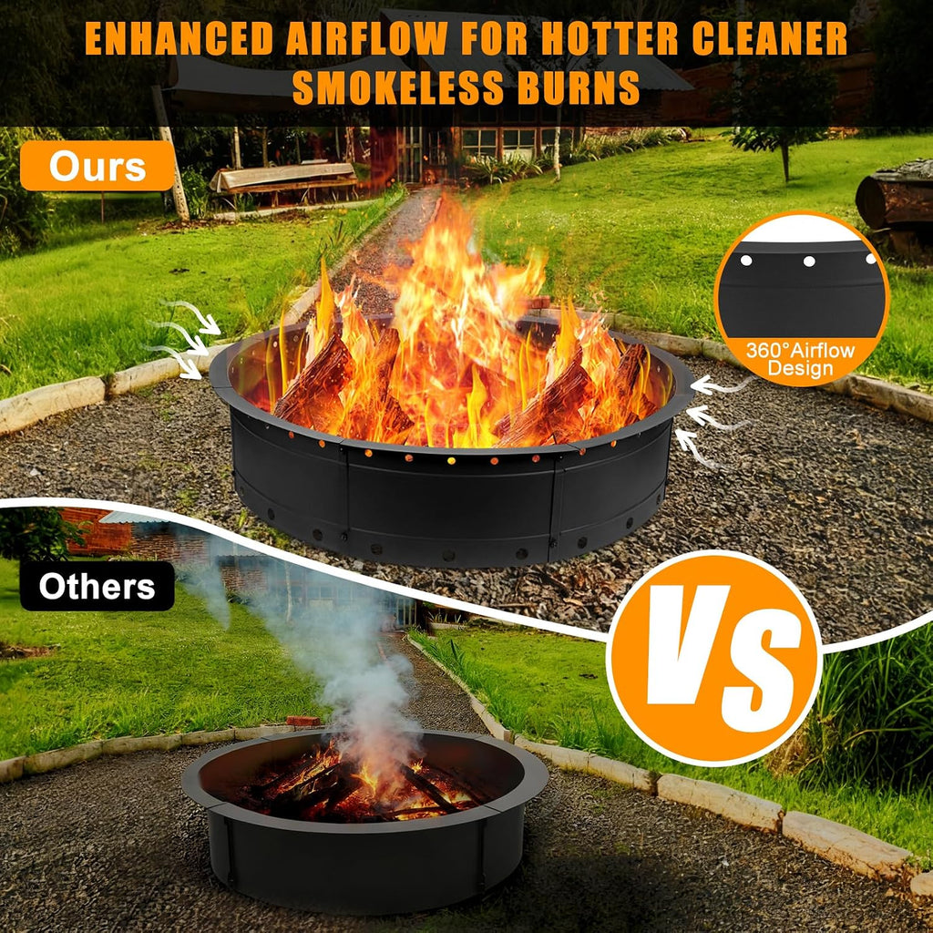 Steel Smokeless Vent Fire Pit Ring