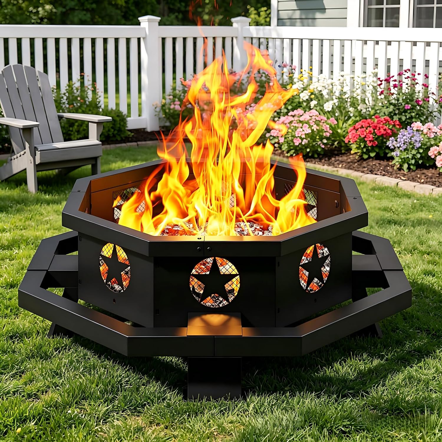 Octagonal Wood Burning Fire Pit
