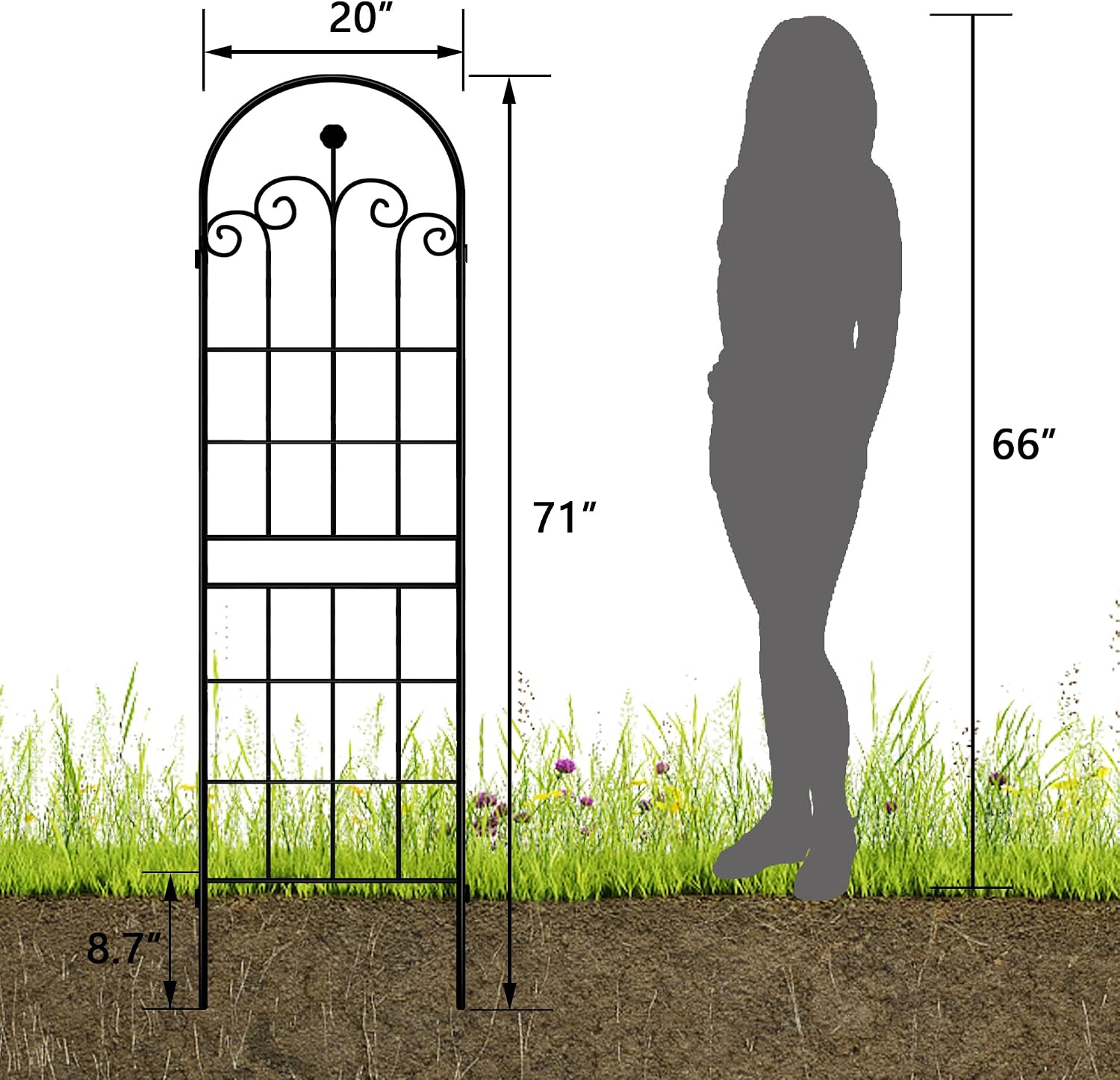 Iron Arch Weatherproof Plant Trellis
