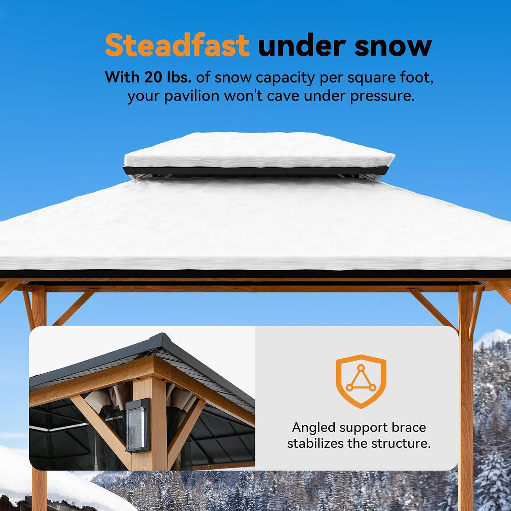 Steel Hardtop LED Patio Gazebo