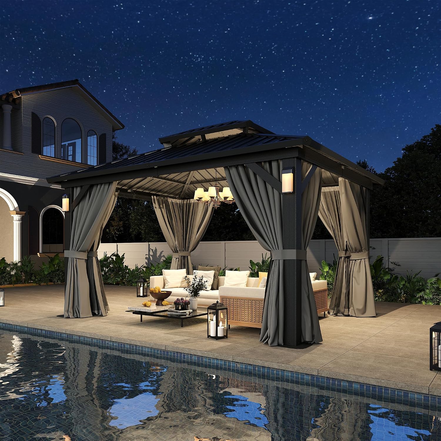 Steel LED Net Curtain Gazebo