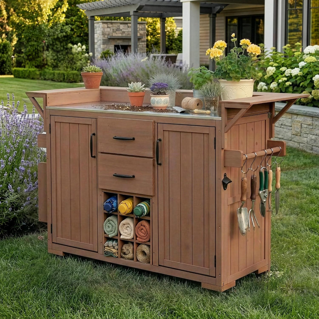 Stainless Rolling Storage Grill Cart