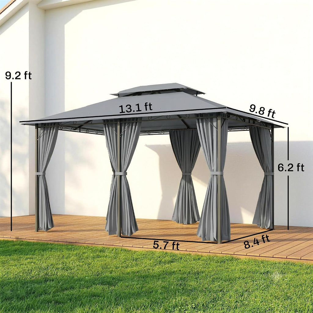 Steel Vented Curtain Patio Gazebo