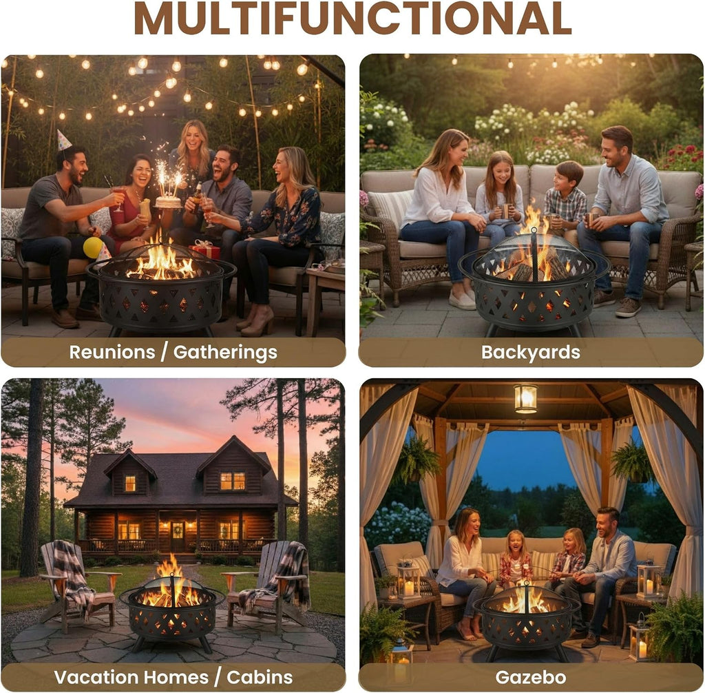Wood Burning Screen Cover Fire Pit