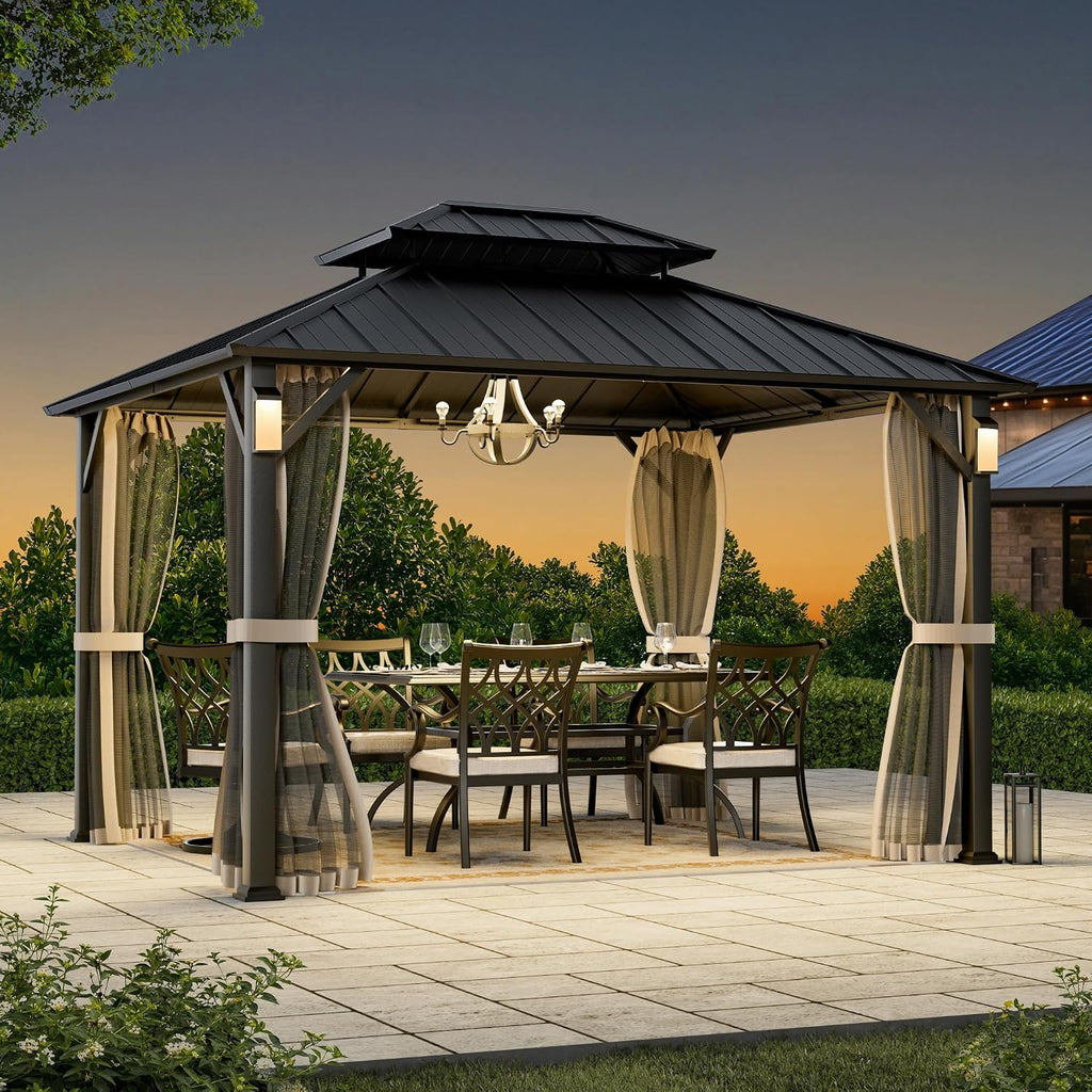 Steel LED Hardtop Patio Gazebo